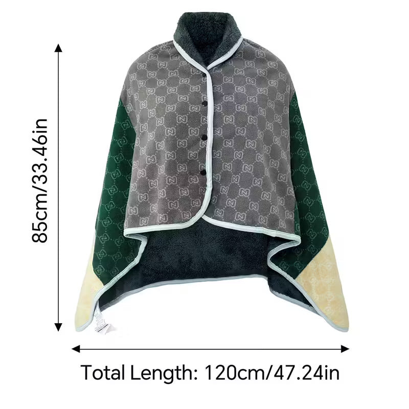1pc Plaid Wearable Blanket,