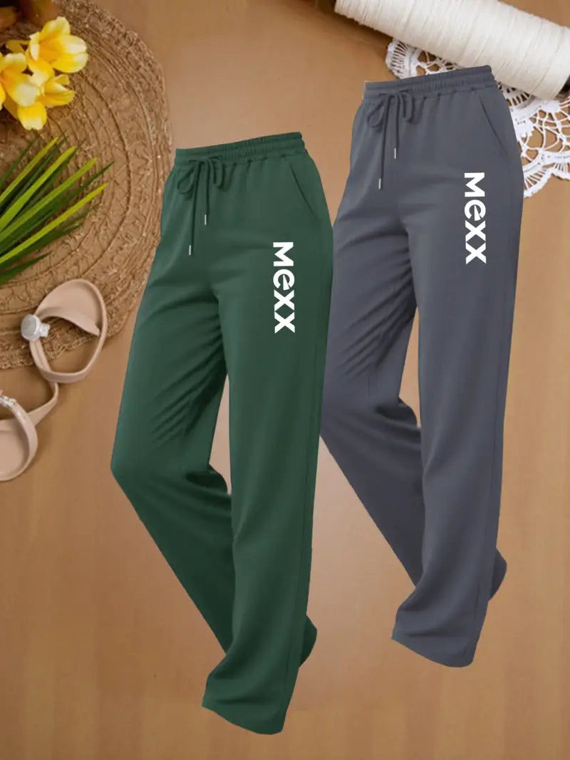 2pcs Women'S Casual Joggers with Drawstring Waist