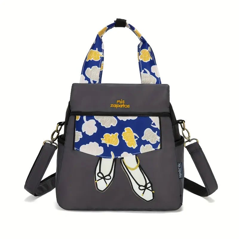 Women'S Floral Print Nylon Backpack