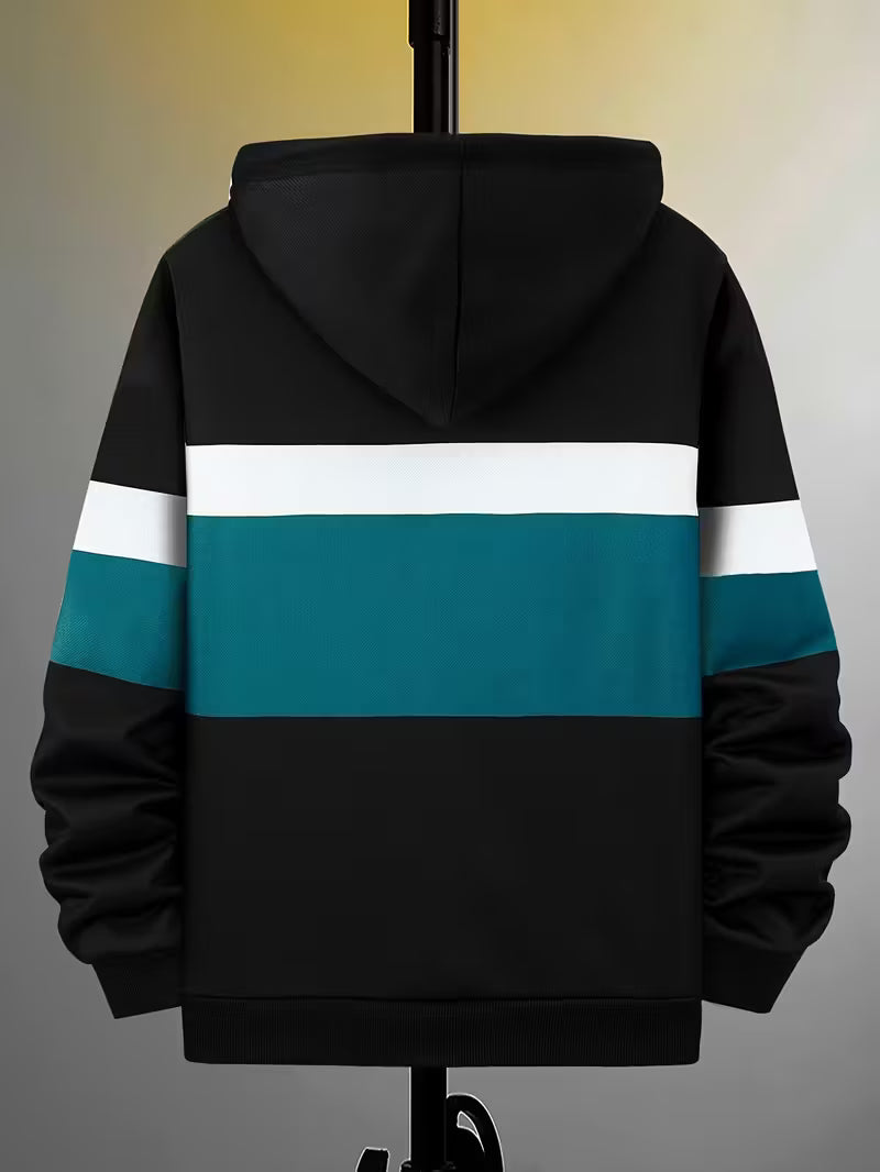 Men's Color Block Letter Graphic Hoodie