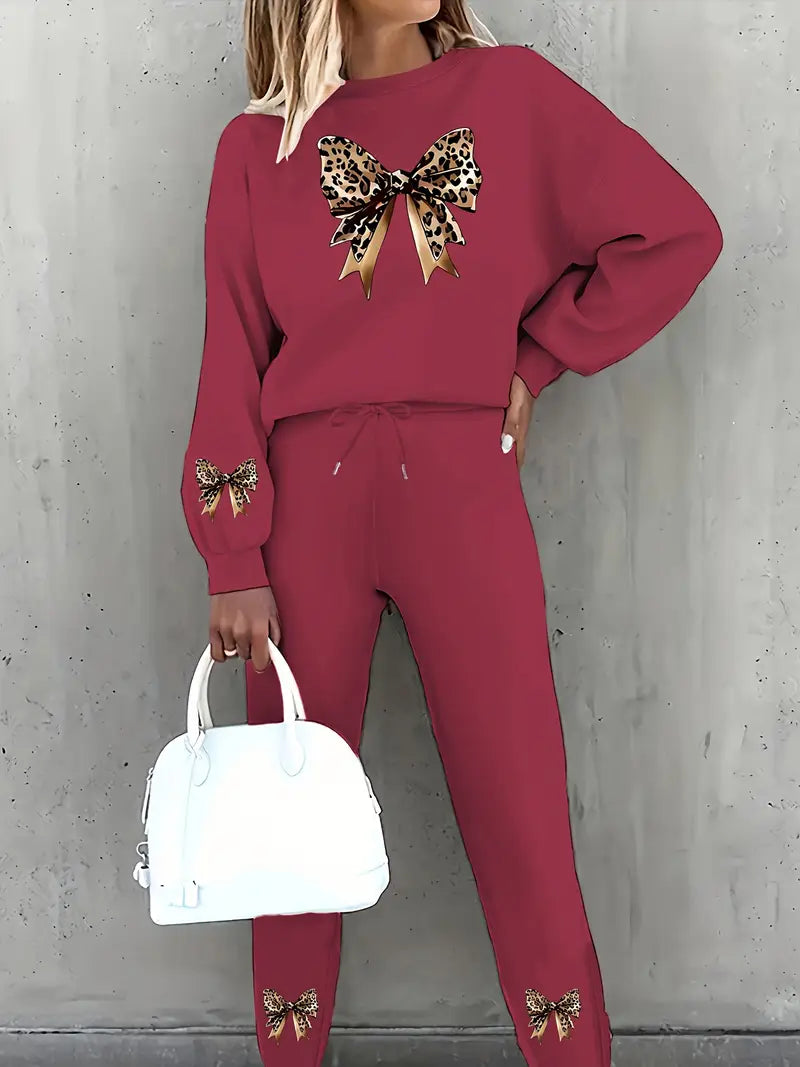 Women'S Cozy Fleece Pullover Sweatshirt & Joggers Set