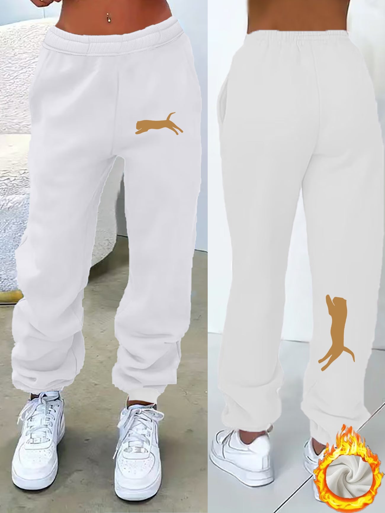 Women's Fleece-Lined Loose Sweatpants