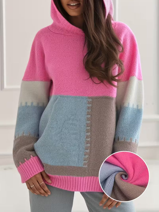 Color Block Design Hoodie