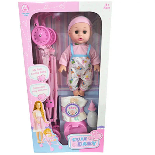Baby Doll 14-Inch Baby Doll with Pram