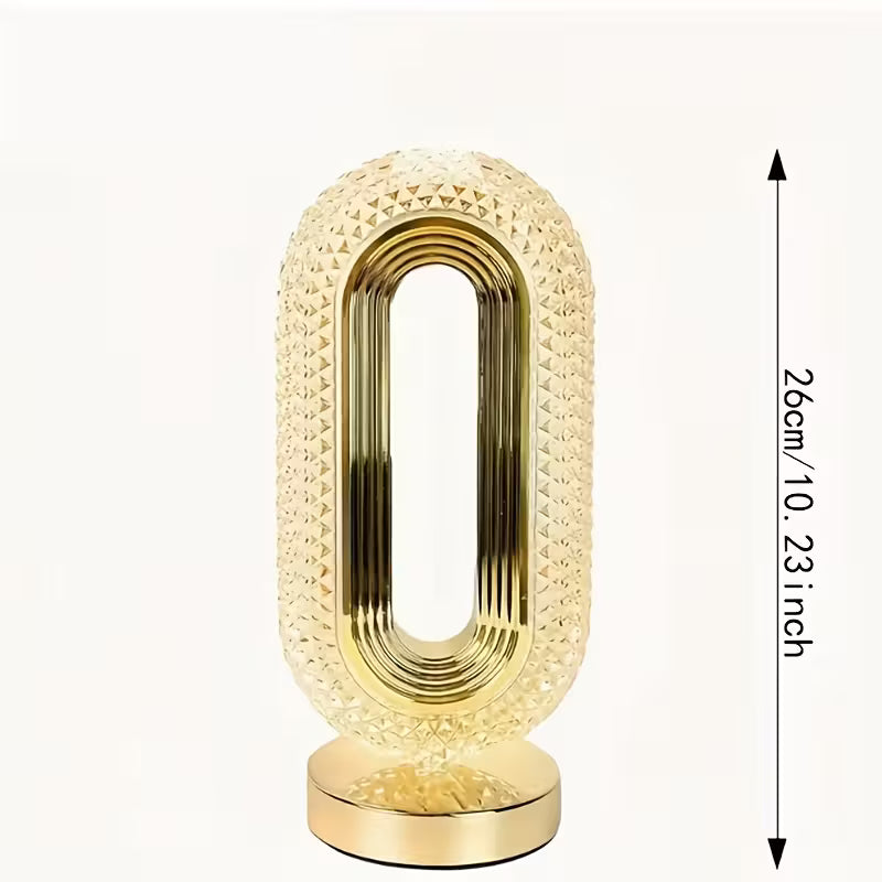 One Diamond Oval Crystal Table Lamp,