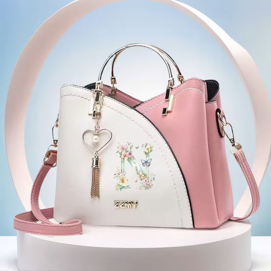 Women'S Elegant Tote Bag with Floral Letter