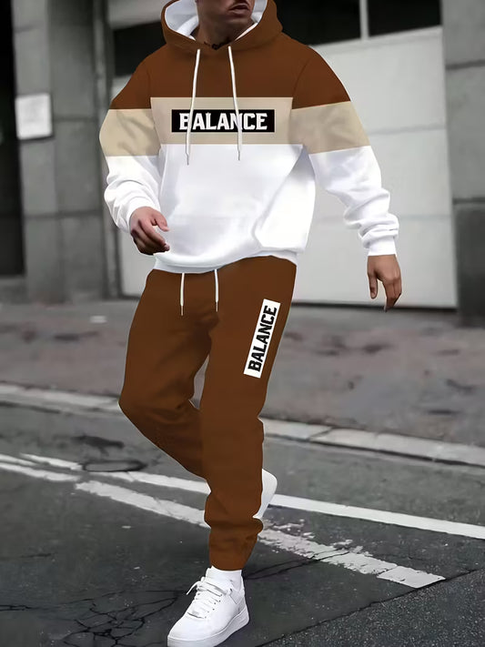 New Streetwear Men'S Hooded Sweatshirt Set