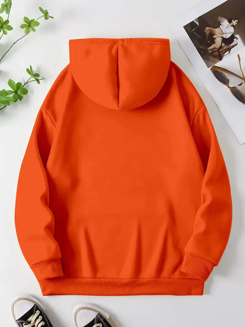 Women's Bright Orange Hooded Sweatshirt