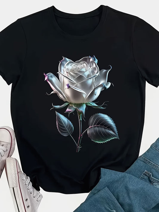 Women'S Casual Round-neck Short-sleeve T-shirt