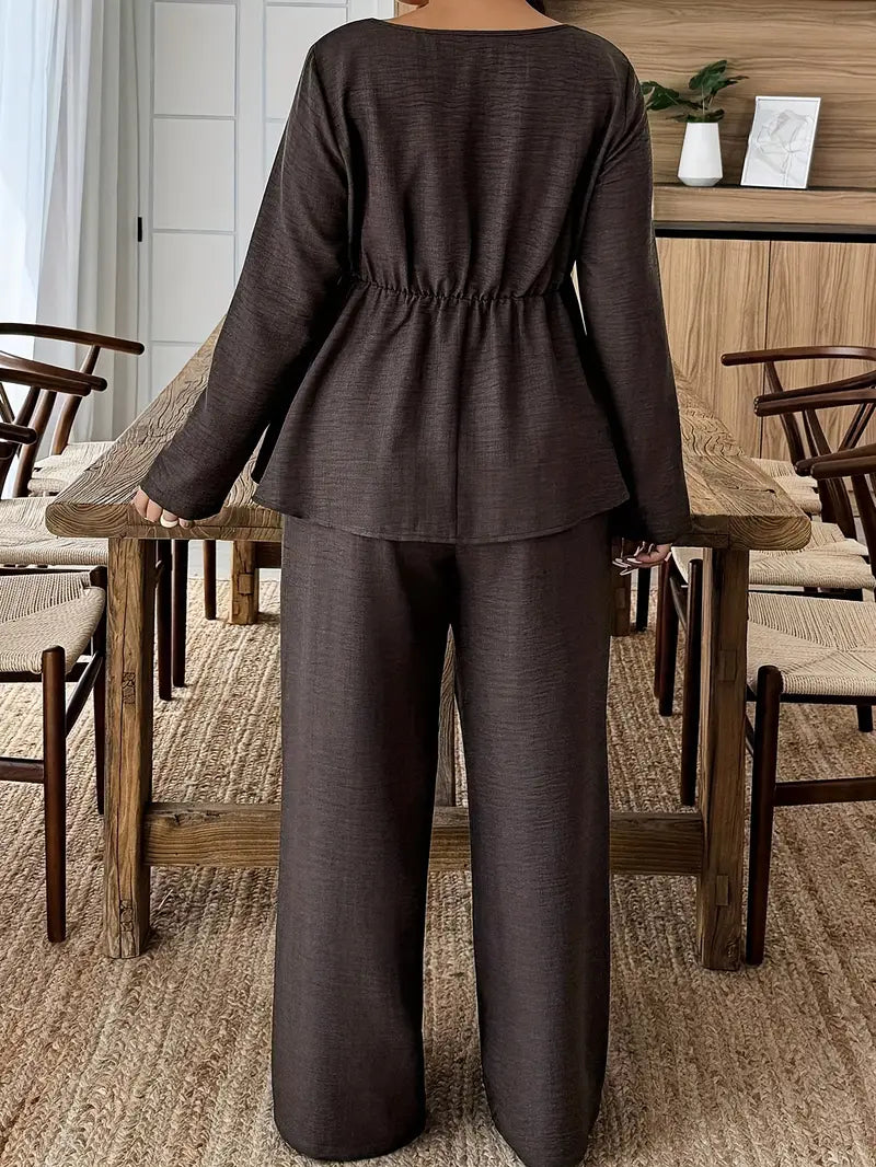 2pcs Women's Plus Size Oversized Clothing Set