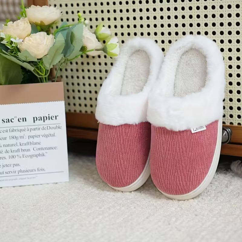 Unisex Plush Fuzzy Slip-On Slippers