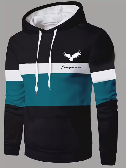 Men's Color Block Letter Graphic Hoodie