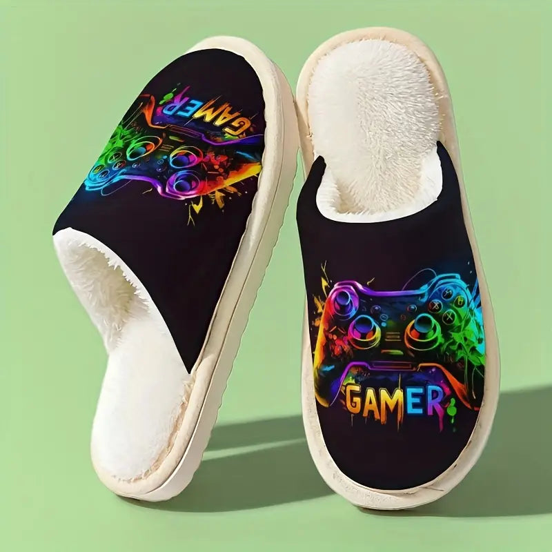 Fleece-Lined Warm Home Slippers,