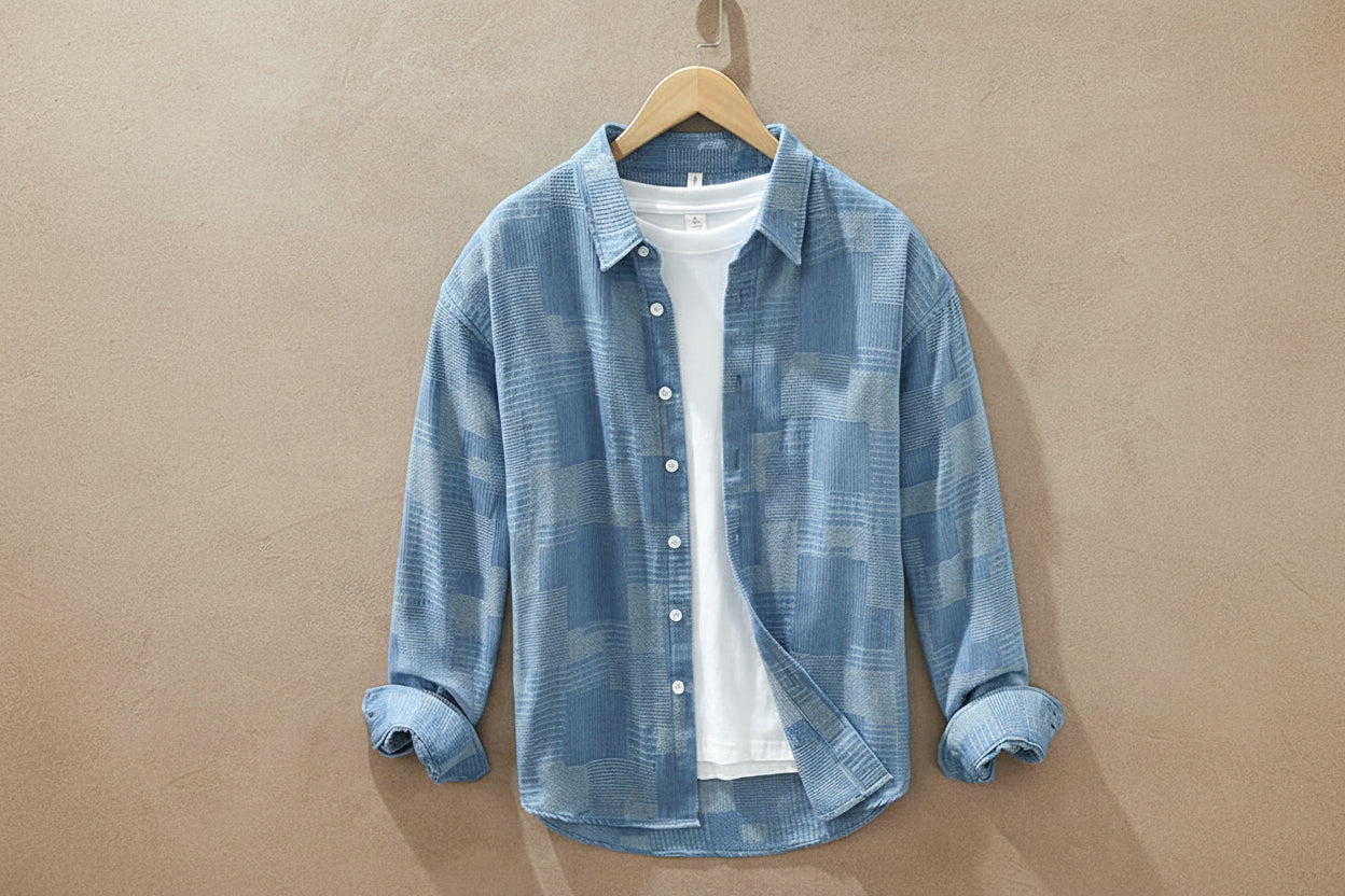 Men’s Jacquard Denim Shirt