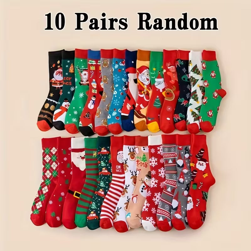 10 Pairs Christmas Socks