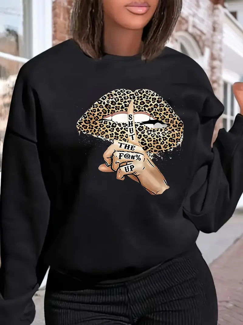 Plus Size Letter Printed sweater