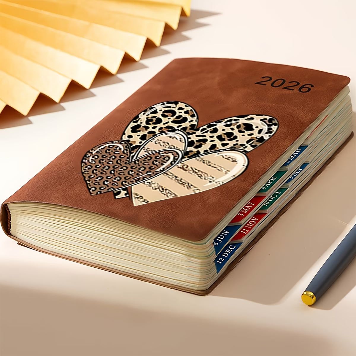 2026 Leopard Print & Heart Themed Planners