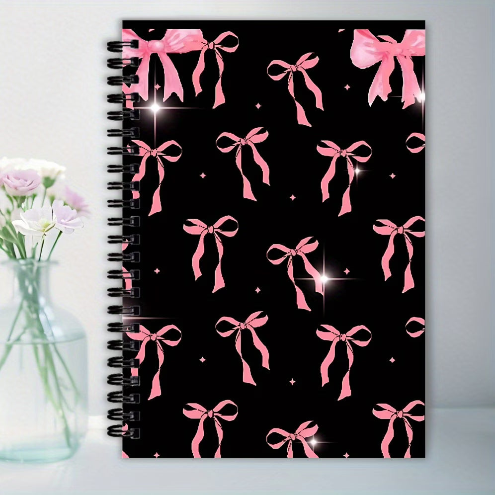 Chic Pink Bow Spiral Notebook