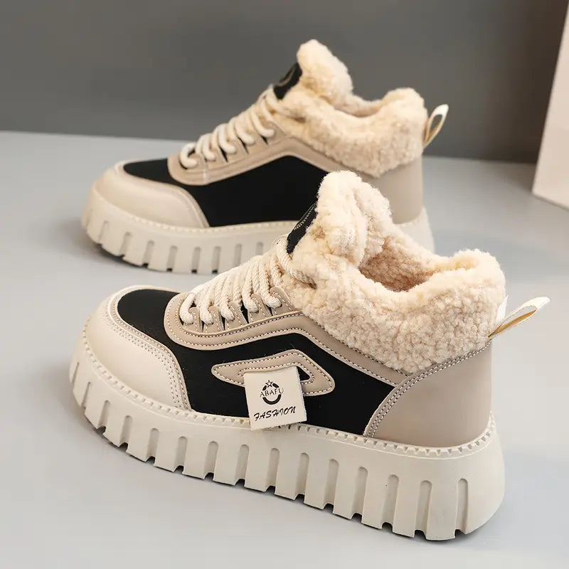 Women'S Plush Lined Thickened Warm Outdoor Sports Snow Boots