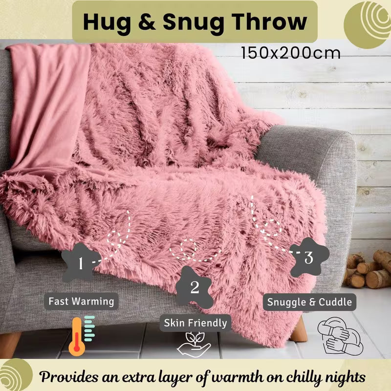 Fluffy Hug & Snug Throw Blanket