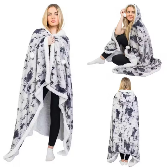 Snuggle Hoodie Super Soft Sherpa Faux Fur Wearable Blanket