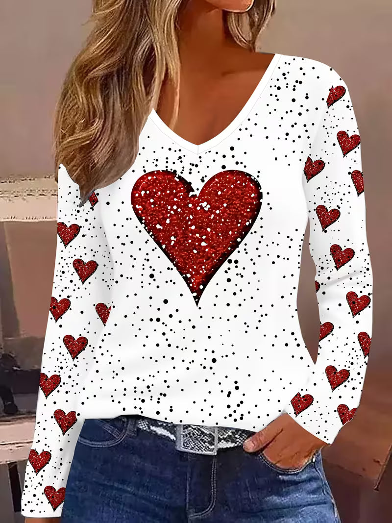 Women'S Casual Elegant Valentine'S Day Love Pattern