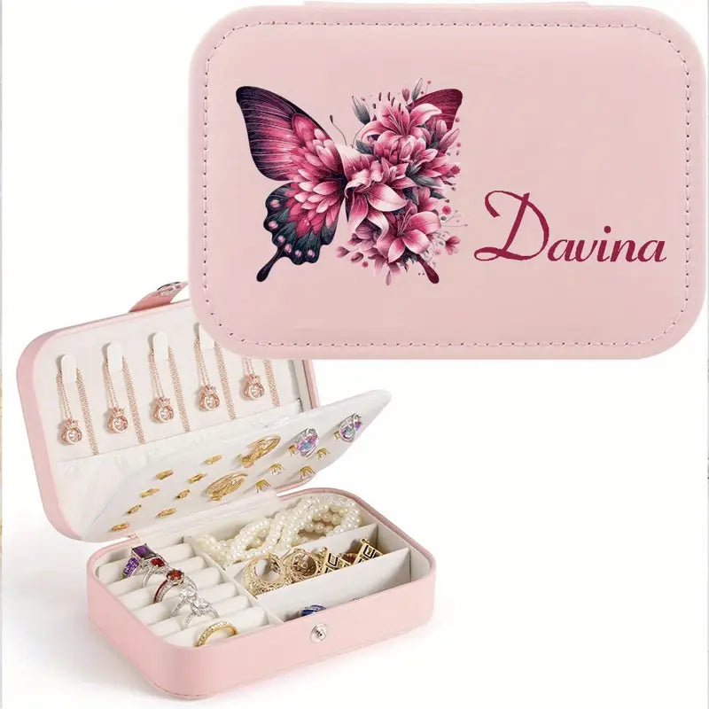 Personalized Butterfly Jewelry Box with Custom Name