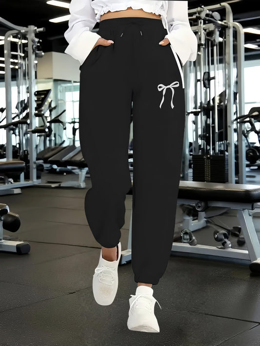 Women'S Sports Pants Feature a Easy And Sweet Bow Print Design,