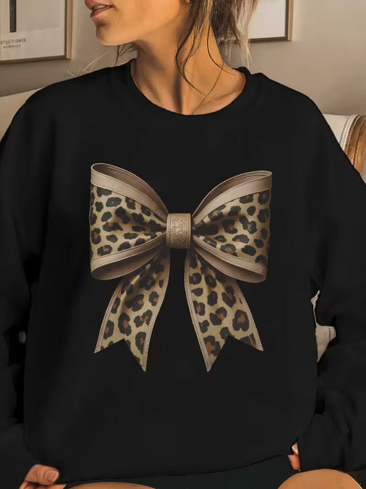 Women'S Leopard Print Sweatshirt