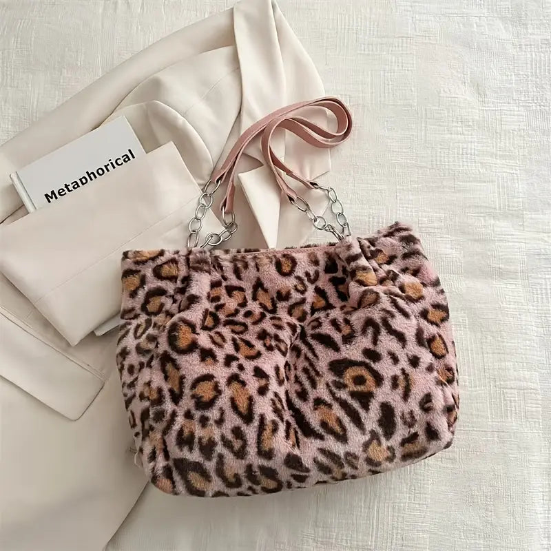 Shoulder Bag - Elegant Leopard-like pattern,