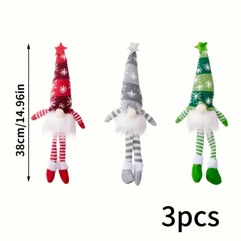 3pcs Long-legged Doll Figurines Christmas