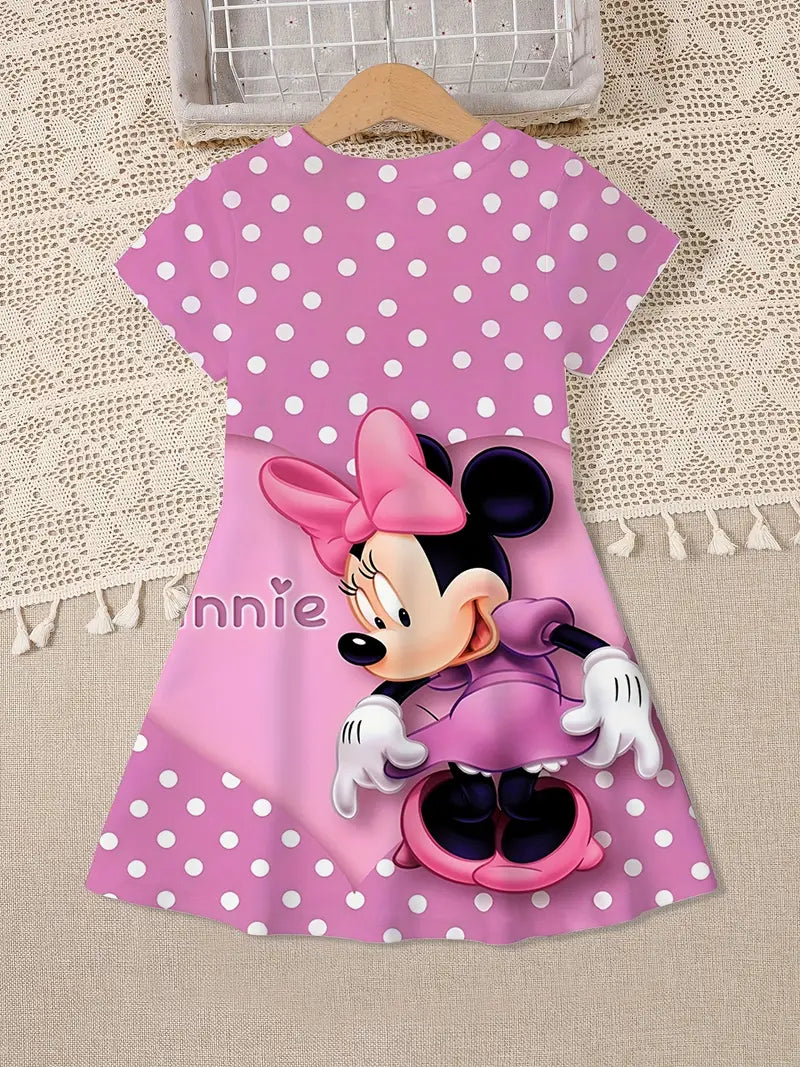 Fashion Dress for Girls Featuring a Minnie Mouse Design