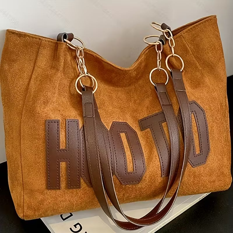 Women's Vintage Embroidered "HOOTO" Crossbody Tote Bag