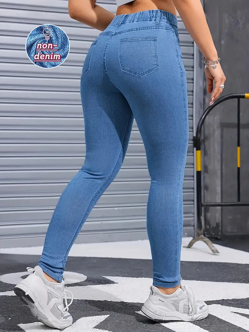 High-Waisted Skinny Jeans-Like Leggings