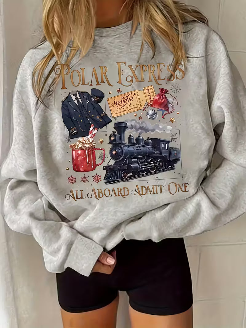 Women'S Polar Express Christmas Sweater