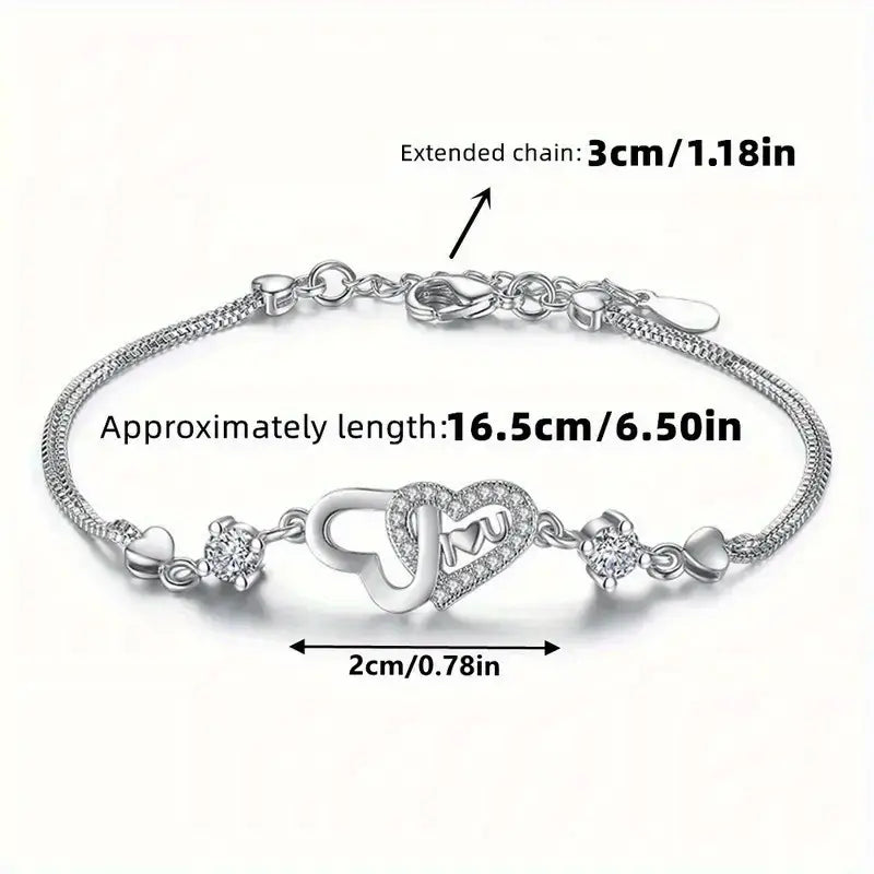 to My Daughter Adjustable Bracelets Forever Love Heart Charm Link Bracelets,