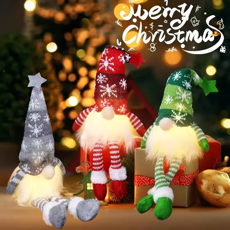 3pcs Long-legged Doll Figurines Christmas