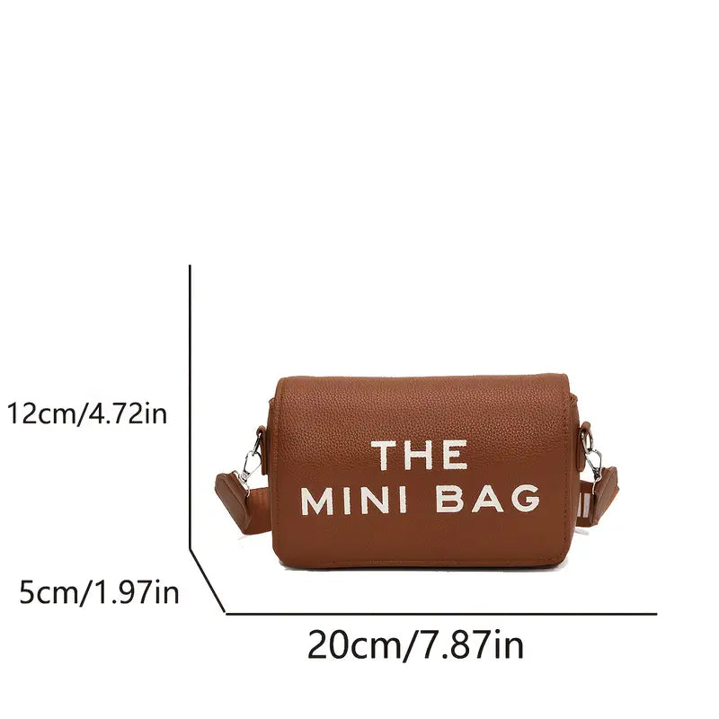 Women's Crossbody Shoulder Bag with Letter Print