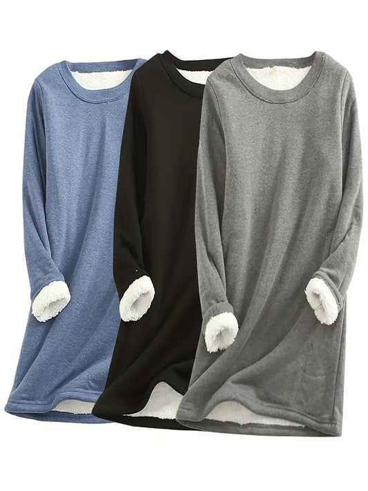 Plus Size, 3pcs New Autumn/Winter Fleece-Lined