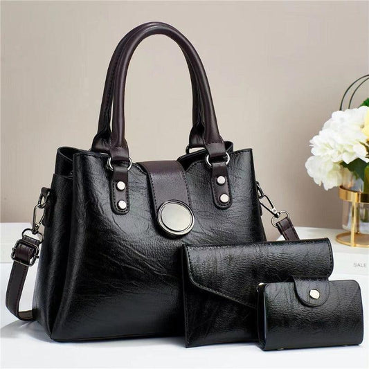 Faux Leather Shoulder, Handbags, Pouch, Wallet Set