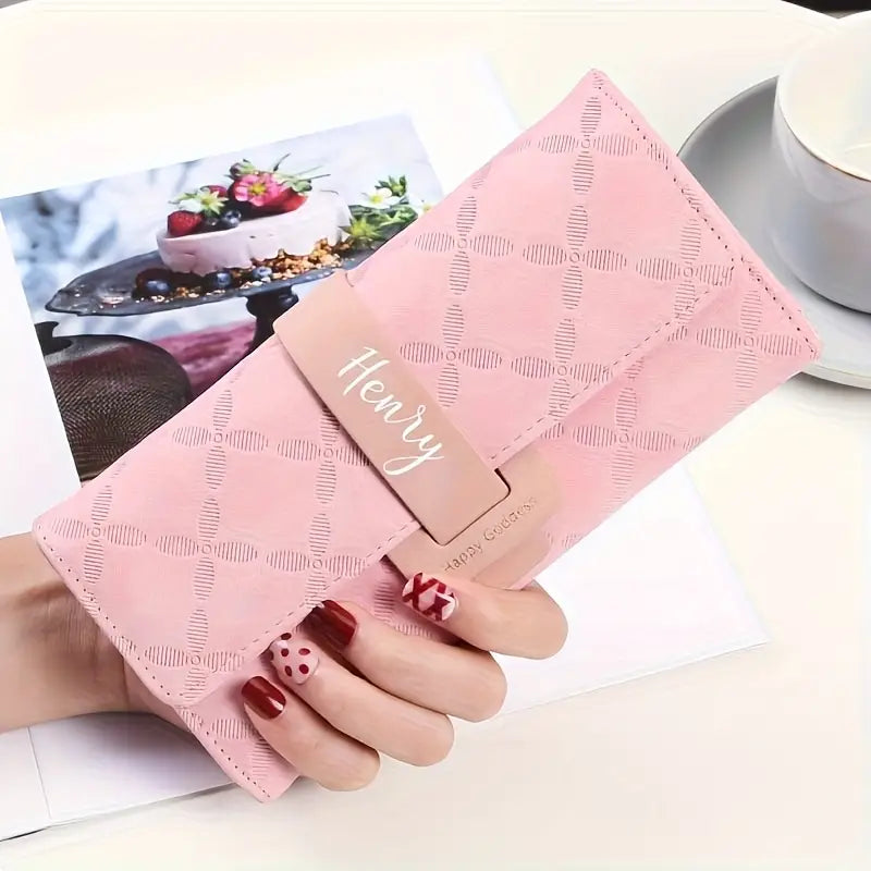 Custom Long Women'S Wallet - Embossed Floral Design,