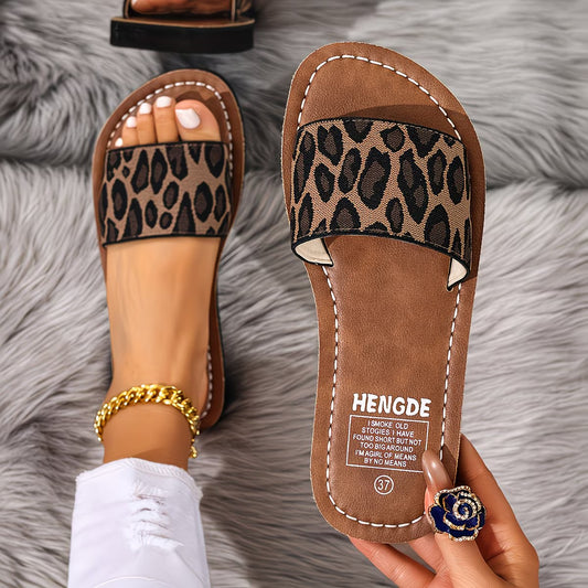 New Summer Trendy Women'S Leopard Print Slide Sandals,
