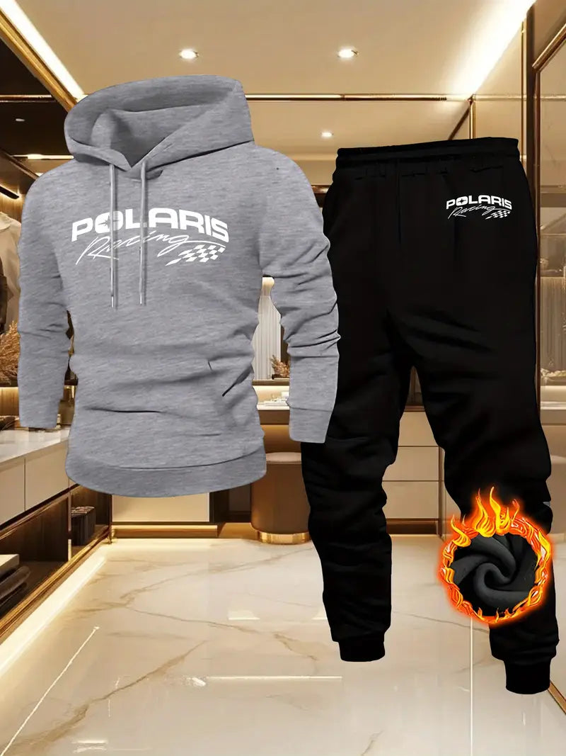 Men'S Casual Hooded Sweatshirt & Jogger Set