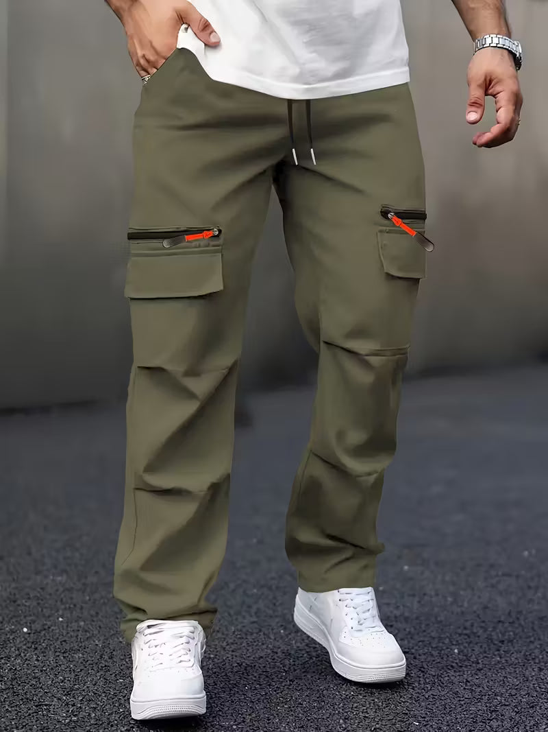 Men's Casual Cargo Pants with Multiple Pockets