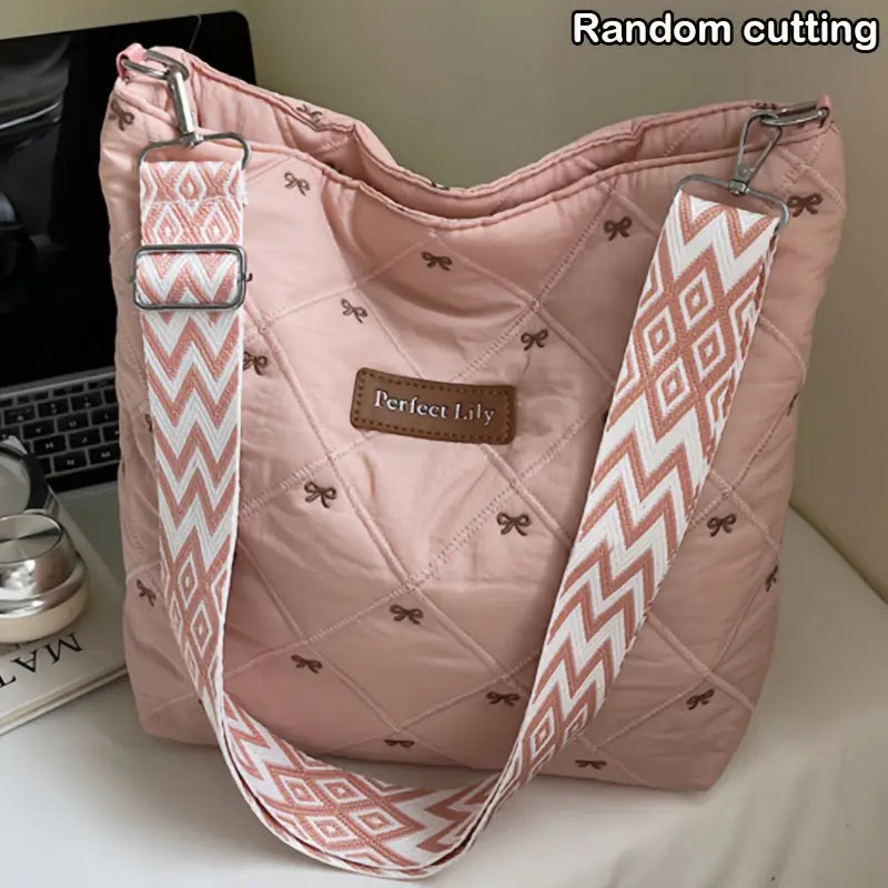 Perfect Lily Women's Elegant Quilted Square Tote Bag