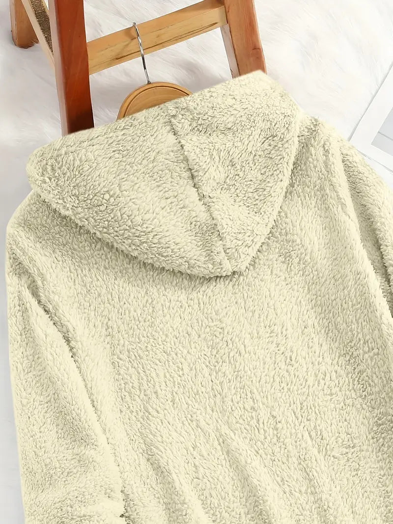 Women's "Yes I'm Cold" Printed Teddy Bear Hooded Sweatshirt