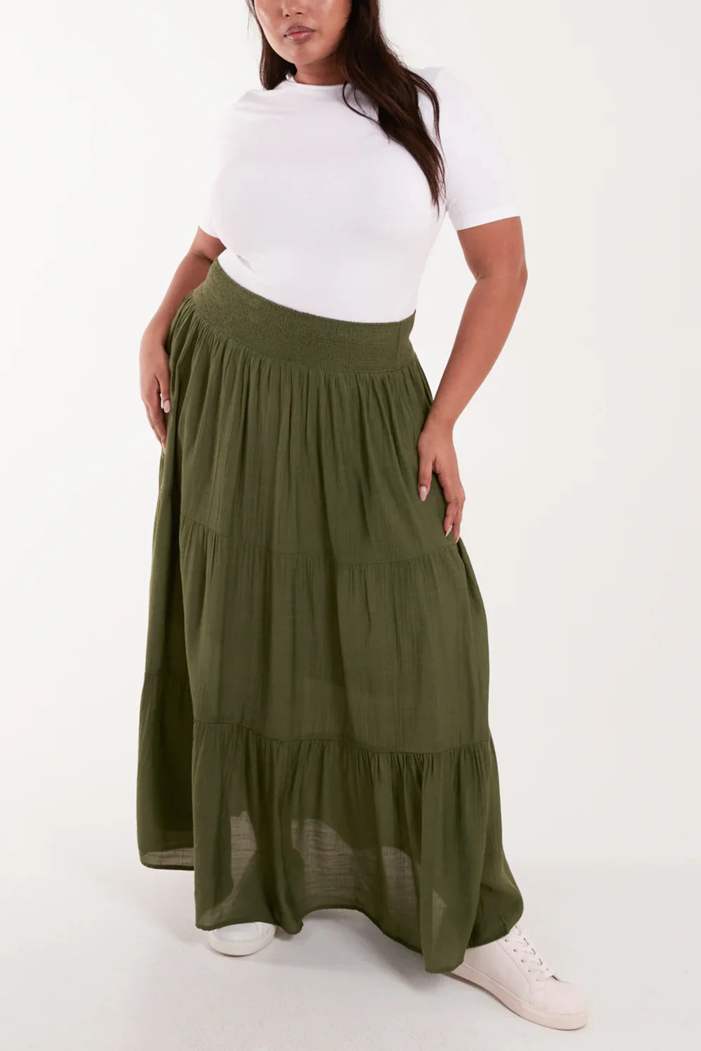 Curve Ladder Trim Maxi Skirt | Plus Size 18–20 & 22–24 | Summer Skirt