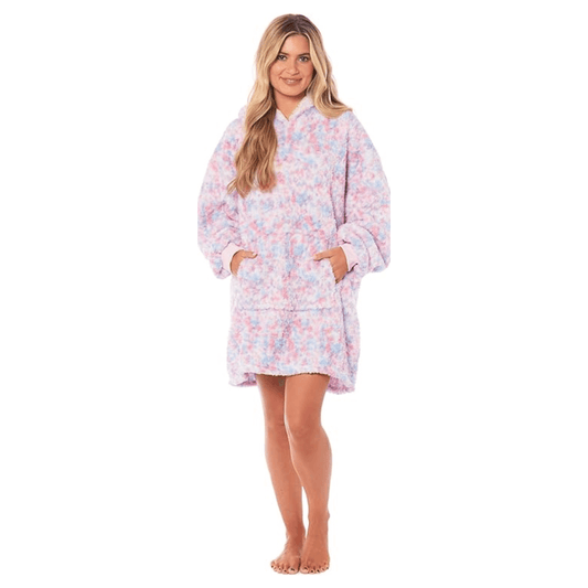 Oversized Ultra Soft Rainbow Hooded Blanket Sweatshirt with Sherpa Fur Lining Plush Flannel Giant Hoodie for Adults and Kids Perfect Gift by Daisy Dreamer