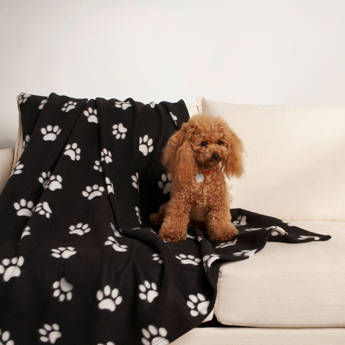 Pet Paw Print Fleece Throw