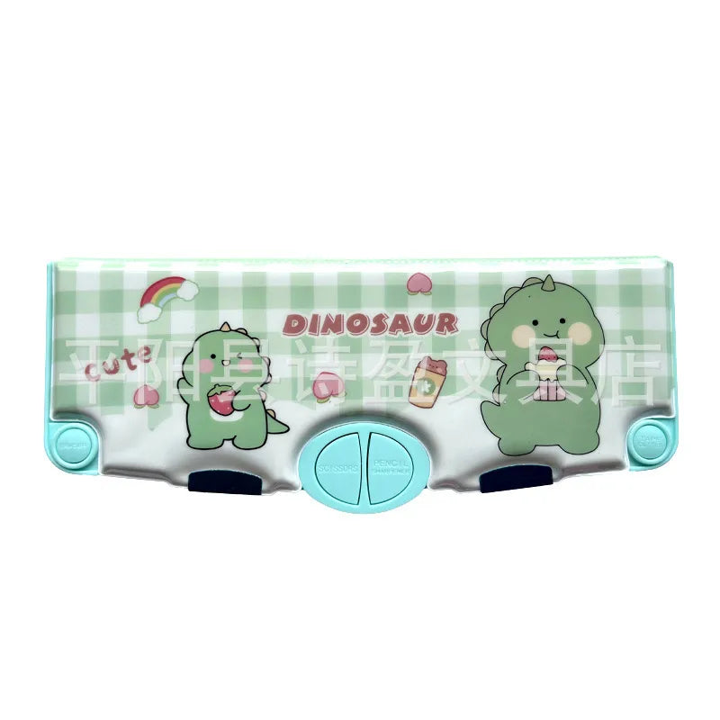 Large Capacity Double Layer Children's Pencil Case Cute New Plastic Stationery Box For Boys Girls School Office Supplies